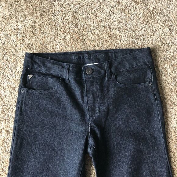 Guess Dark Wash Sarah Low Rise Bling Pockets Skinny Jeans Size 14 Girls - Picture 5 of 10